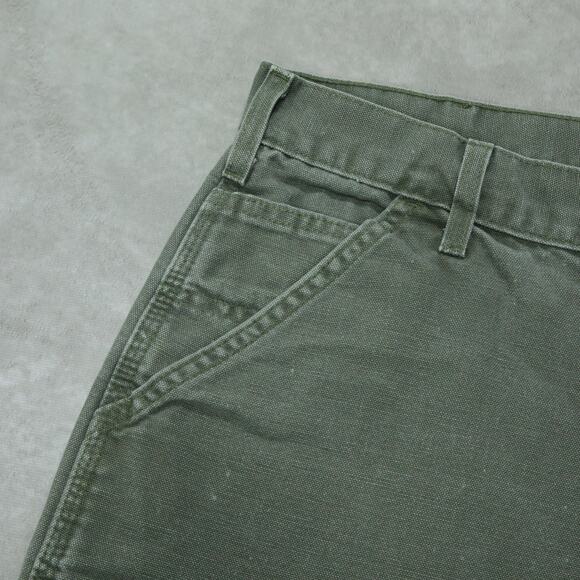 Vintage Y2K Carhartt B25 MOS Moss Green Carpenter Shorts 33x8.15 - Picture 8 of 13